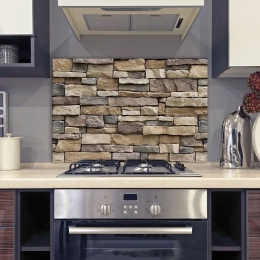 Πάνελ Αλουμινίου Εστίας Κουζίνας Stones XL 86612 84x60cm Grey-Beige Ango