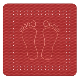 Αντιολισθητικό Ντουζιέρας Foot 4388 Ruby Red Kleine Wolke 55Χ55 Καουτσούκ