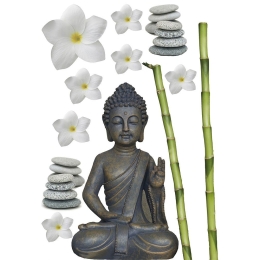 Διακοσμητικά Αυτοκόλλητα Buddha 1917 23x34cm Taupe Kleine Wolke Πλαστικό