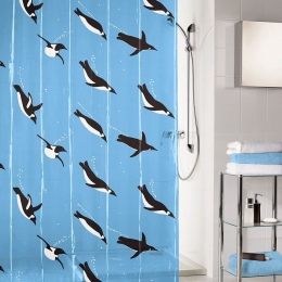 Κουρτίνα Μπάνιου Penguin 5922 Blue Kleine Wolke 180Πx200Υ 180x200cm PEVA