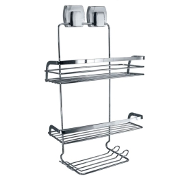 Ραφιέρα Μπάνιου Levana Ορθογώνια Διπλή 26x42,3x12,5cm Silver Kleine Wolke Μέταλλο