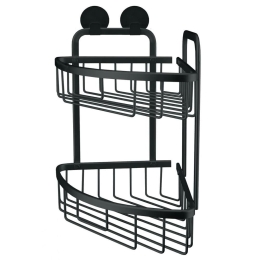 Ραφιέρα Μπάνιου Γωνιακή Rocco 26x35,5x13,5cm Black Kleine Wolke Αλουμίνιο