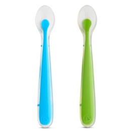 Κουτάλια Βρεφικά Σιλικόνης Gentle Weaning (Σετ 2τμχ) Green-Pink Munchkin 2 τμχ Σιλικόνη