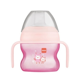 Ποτηράκι Με Χερούλια Starter Cup 462G 150ml 4+ Μηνών Pink Mam 150ml Σιλικόνη,Πλαστικό