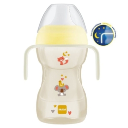 Ποτηράκι Με Χερούλια Fun to Drink Cup Night 463U 270ml 8+ Μηνών Yellow Mam 270ml Σιλικόνη,Πλαστικό