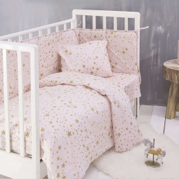 Σεντόνι Λίκνου Estella Baby Pink Ρυθμός Λίκνου 80x110cm 100% Βαμβάκι