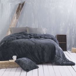 Μαξιλαροθήκη Διακοσμητική Ζακάρ Flannel & Sherpa Alvaro Grey Ρυθμός 45X45 45x45cm Πολυέστερ