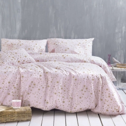 Σεντόνια Σετ 4Τμχ. Diva Estella Pink Ρυθμός Υπέρδιπλο 230x260cm 100% Βαμβάκι