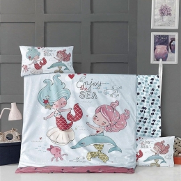 Πάπλωμα Βρεφικό Fish Girl Multi Ρυθμός 95x145cm 100% Βαμβάκι