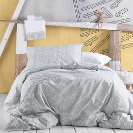 Μαξιλαροθήκες Παιδικές Cute (Σετ 2τμχ) Grey Ρυθμός 50Χ70 100% Βαμβάκι