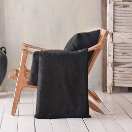 Ριχτάρι Kidal Black Ρυθμός Τριθέσιο 180x280cm Chenille-Πολυέστερ