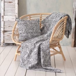 Ριχτάρι Xaviera Grey-Black Ρυθμός Πολυθρόνα 160x180cm Βαμβάκι-Πολυέστερ