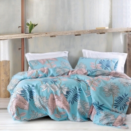 Μαξιλαροθήκες Solange (Σετ 2τμχ) Turquoise Ρυθμός 50Χ70 Βαμβάκι-Πολυέστερ