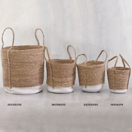 Καλάθι Yaba 30X20X15 Natural-White Ρυθμός Jute