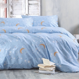 Κουβερλί Moonlight (Σετ 3τμχ) Blue Ρυθμός Υπέρδιπλo 220x240cm 100% Βαμβάκι
