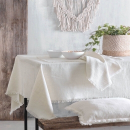 Τραπεζομάντηλο Merit Off White Ρυθμός 150 X 220 100% Βαμβάκι