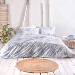 Σεντόνια Lucette (Σετ 4τμχ) Blue Ρυθμός King Size 270x290cm 100% Βαμβάκι