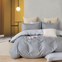 Πάπλωμα Skyler (Σετ 3τμχ) Grey Ρυθμός Υπέρδιπλο 220x240cm 100% Βαμβακοσατέν
