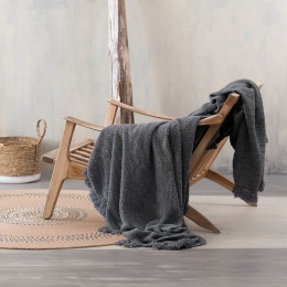 Ριχτάρι Beckett Dark Grey Ρυθμός Διθέσιο 180x240cm Chenille