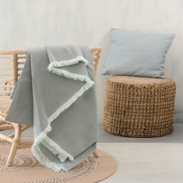 Ριχτάρι Veracruz Grey Ρυθμός Τετραθέσιο 180x330cm Βαμβάκι-Πολυέστερ