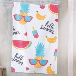 Πετσέτα Θαλάσσης Παιδική Hello Summer Multi Ρυθμός Θαλάσσης 70x140cm Βαμβάκι-Πολυέστερ