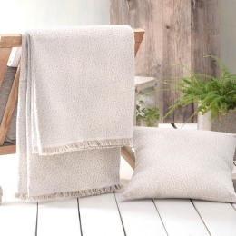 Ριχτάρι Tessy Ecru Ρυθμός Πολυθρόνα 160x180cm Βαμβάκι-Πολυέστερ