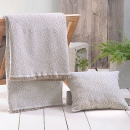 Ριχτάρι Tessy Beige Ρυθμός Τριθέσιο 180x280cm Βαμβάκι-Πολυέστερ