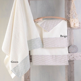 Πετσέτες Taira Σε Κουτί (Σετ 3τμχ) Beige Ρυθμός Σετ Πετσέτες 70x140cm 100% Πενιέ Βαμβάκι