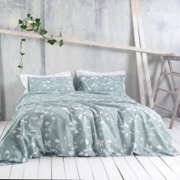 Σεντόνια Everly (Σετ 4τμχ) Blue Ρυθμός King Size 270x290cm 100% Βαμβάκι