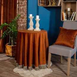 Ροτόντα Με Κρόσσι Velvet 05 Terra Teoran Διάμετρος 180cm Φ180 Βαμβάκι-Ακρυλικό