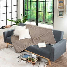 Κουβέρτα Καναπέ Velour 07 Beige Teoran 130X160 130x160cm Πολυέστερ