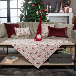 Καρέ Χριστουγεννιάτικο Zermatt Beige-Red Teoran 90X90cm