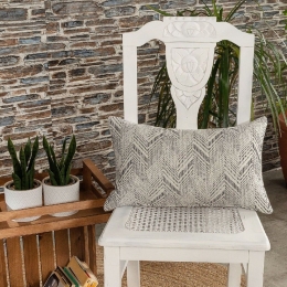 Μαξιλάρι Διακοσμητικό (Με Γέμιση) Siena 04 Grey Teoran 30X50 Βαμβάκι-Πολυέστερ