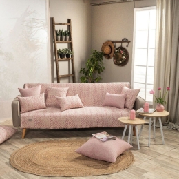 Ριχτάρι Vicenza 06 Pink Teoran Τριθέσιο 180x300cm Βαμβάκι-Πολυέστερ