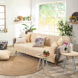 Ριχτάρι Vicenza 14 Yellow Teoran Τριθέσιο 180x300cm Βαμβάκι-Πολυέστερ