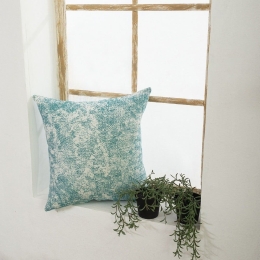 Μαξιλάρι Διακοσμητικό (Με Γέμιση) Meazza 05 Blue Teoran 43X43 Βαμβάκι-Πολυέστερ