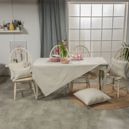 Τραπεζομάντηλο Aragona 11 Beige Teoran 135X135cm Βαμβάκι-Πολυέστερ