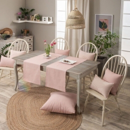 Τραβέρσα Aragona 06 Pink Teoran 40Χ160 40x160cm Βαμβάκι-Πολυέστερ