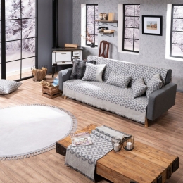 Ριχτάρι Columbia 11 Dark Grey Teoran Πολυθρόνα 180x150cm Ακρυλικό,Βαμβάκι, Polyester