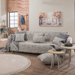 Ριχτάρι Montana 07 Dark Grey Teoran Διθέσιο 180x250cm Ακρυλικό,Βαμβάκι, Polyester
