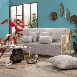 Ριχτάρι Giardino 04 Grey Teoran Διθέσιο 180x250cm Βαμβάκι-Πολυέστερ