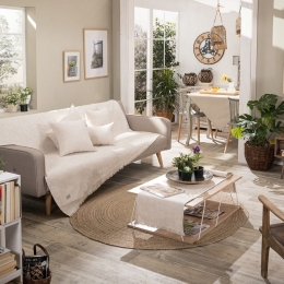 Ριχτάρι Savona 01 Ecru Teoran Τριθέσιο 180x300cm Βαμβάκι-Πολυέστερ
