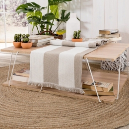 Τραβέρσα Gella 02 Beige Teoran 45X180 Βαμβάκι-Πολυέστερ