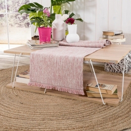 Τραβέρσα Ragusta 06 Pink Teoran 45X180 Βαμβάκι-Πολυέστερ