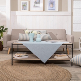 Καρέ Laredo 05 Blue Teoran 90X90cm Βαμβάκι-Πολυέστερ