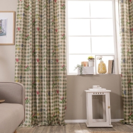 Κουρτίνα Parrillia 08 Green Teoran 140X260 Βαμβάκι-Πολυέστερ