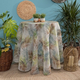 Ροτόντα Arousa Beige-Green Teoran Διάμετρος 180cm Φ180 Πολυέστερ