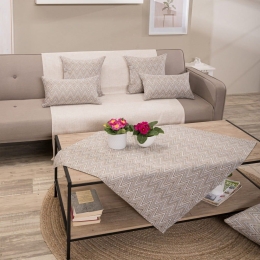 Καρέ Rota 02 Beige Teoran 90X90cm Ακρυλικό,Βαμβάκι, Polyester