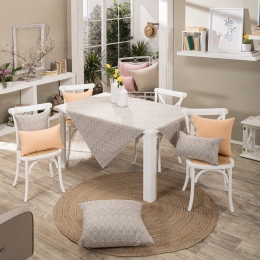 Τραπεζομάντηλο Rota 02 Beige Teoran 135X135cm Ακρυλικό,Βαμβάκι, Polyester