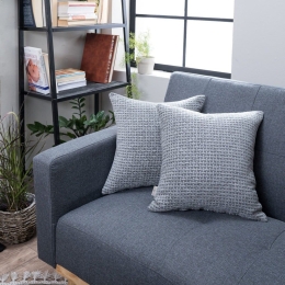 Μαξιλάρι Διακοσμητικό (Με Γέμιση) Brooklin 11 Grey Teoran 43X43 Ακρυλικό,Βαμβάκι, Polyester